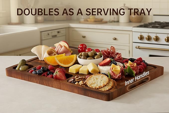 Walnut Cutting Boards for Kitchen, End Grain Wooden Cutting Board Double Sided - Image 5