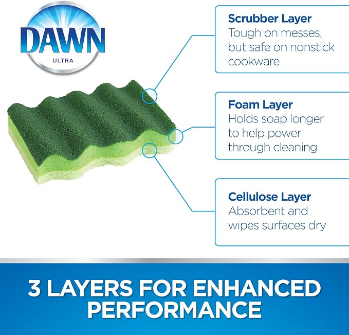 Dawn Power Clean Dual-Sided Scrubber Sponges - Image 3