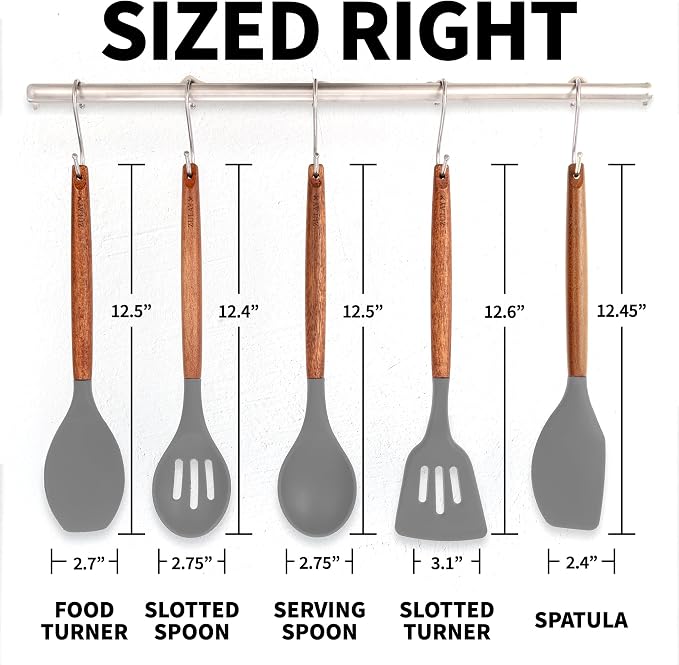 Zulay Kitchen Utensils Set Non-Stick Silicone Cooking Utensils Set - Image 8