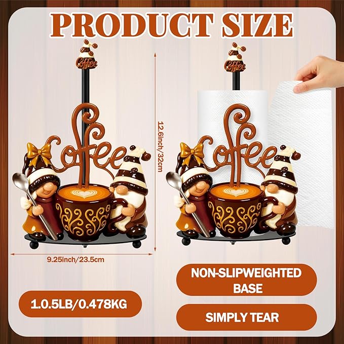 Thyle Coffee Gnomes Bar Decor Paper Towel Holder - Image 2