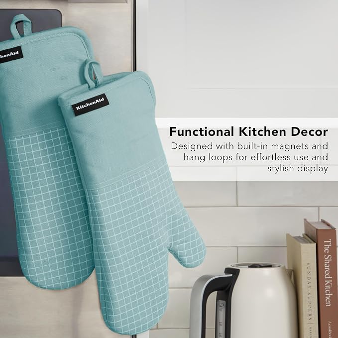 KITCHENAID Gourmet Series Gridlines Oven Mitts 2-Pack Set, Heat Resistant up to - Image 6