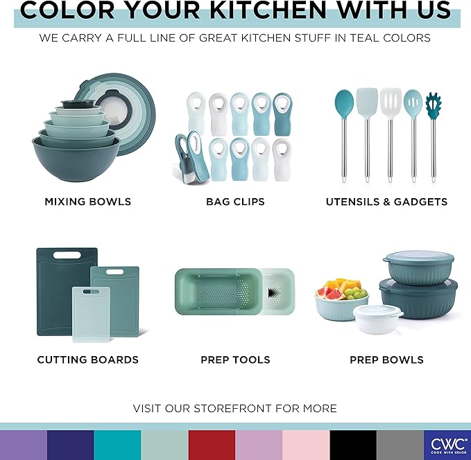 COOK WITH COLOR Silicone Cooking Utensils, Kitchen Utensil Set, Cooking Utensils - Image 9