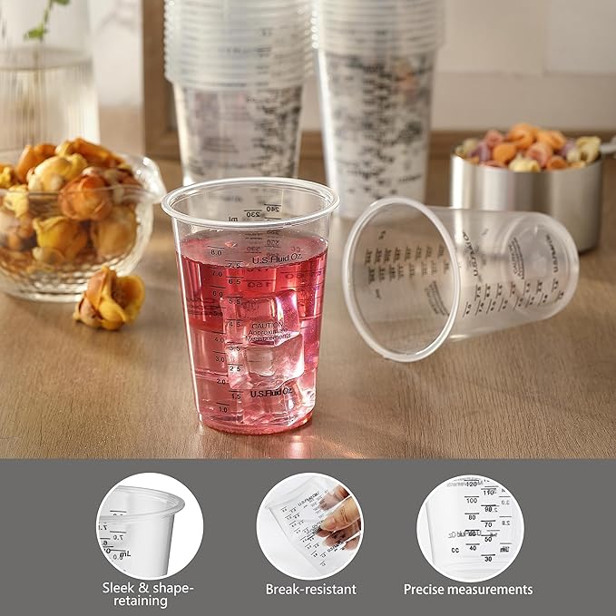 50PCS Resin Epoxy Mixing Cups, DQELFA 8oz Clear Plastic Paint Measuring Cups - Image 3