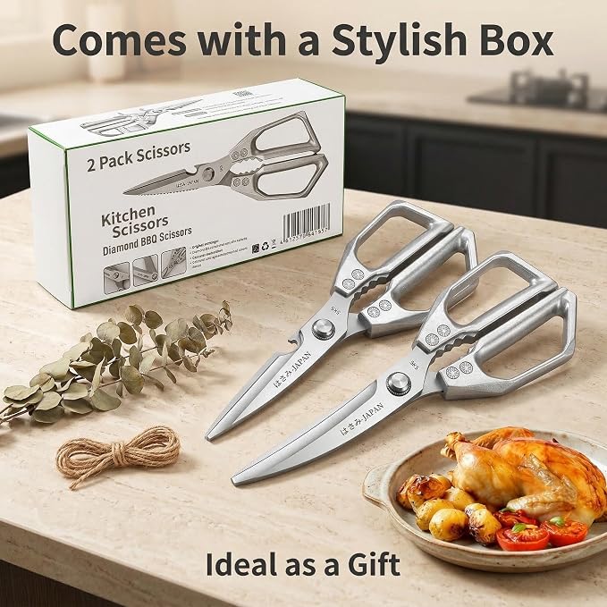 2 heavy-duty food scissors, premium ultra sharp Japanese stainless steel - Image 2
