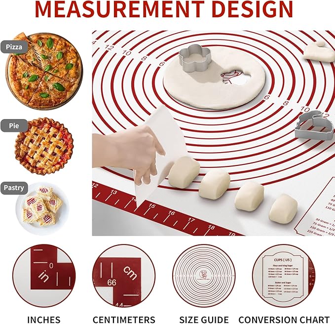 Silicone Baking Pastry Mat, Non Stick Dough Rolling Sheet - Image 3