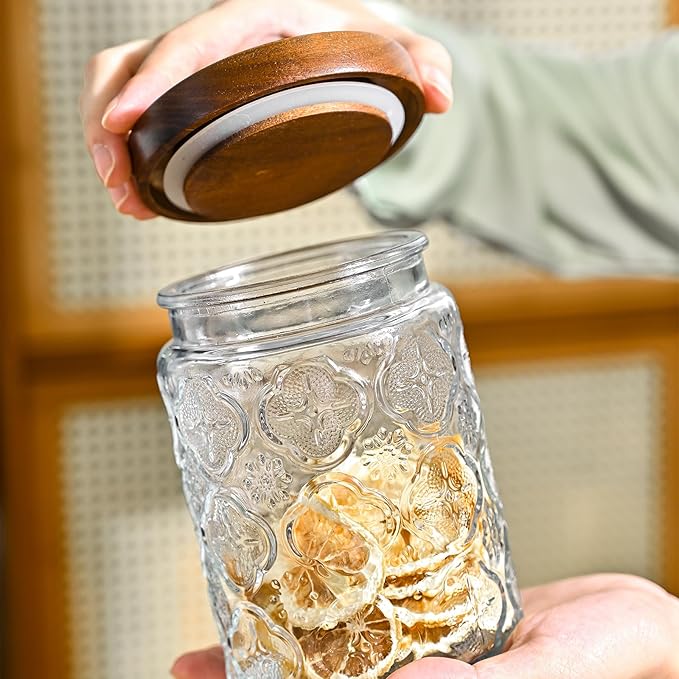 Adodeen 3-Pack 24oz Vintage Glass Jar - Image 4