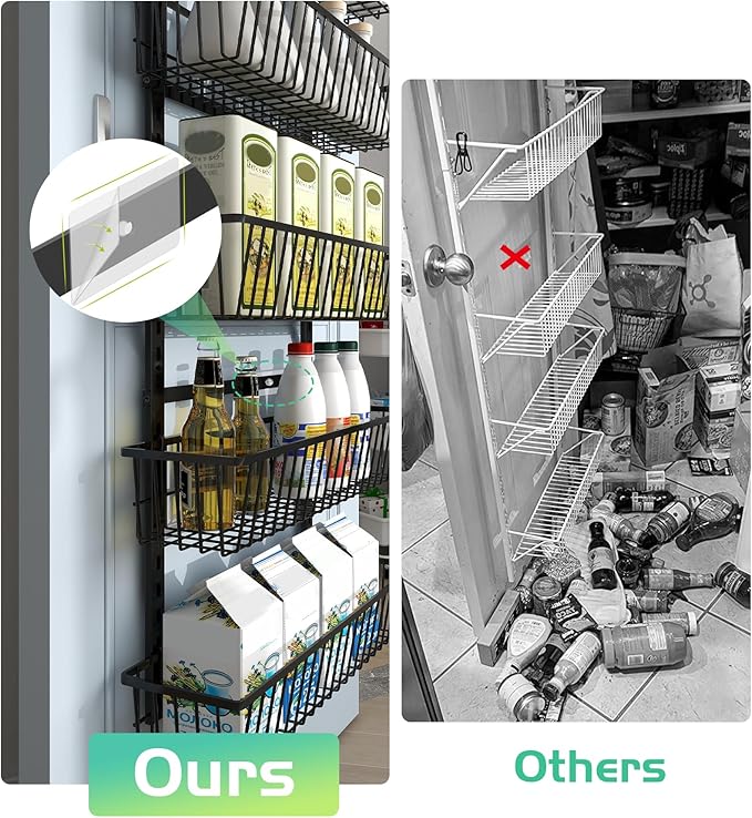 Mefirt 12 Inch Wide Narrow Over The Door Pantry Organizer, Pantry Organization - Image 6