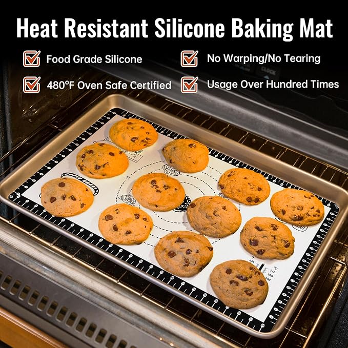 Silicone Baking Mat with 10 Recipes, Extra Thick Silicone Mats - Image 5