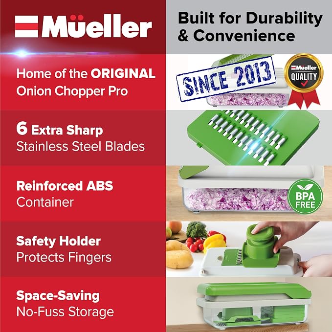 Mueller Vegetable Chopper, Mandoline Slicer, Food Veggie Chopper, Cheese Grater - Image 3