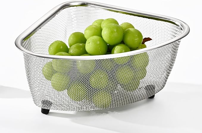 Fox Run Large Stainless Steel Triangular Colander, 3 Quart Pasta Strainer - Image 2