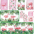 Fourluoo 10 Pcs Flamingo Kitchen Dish Towels Rugs Oven Mitts and Pot Holders by Fourluoo