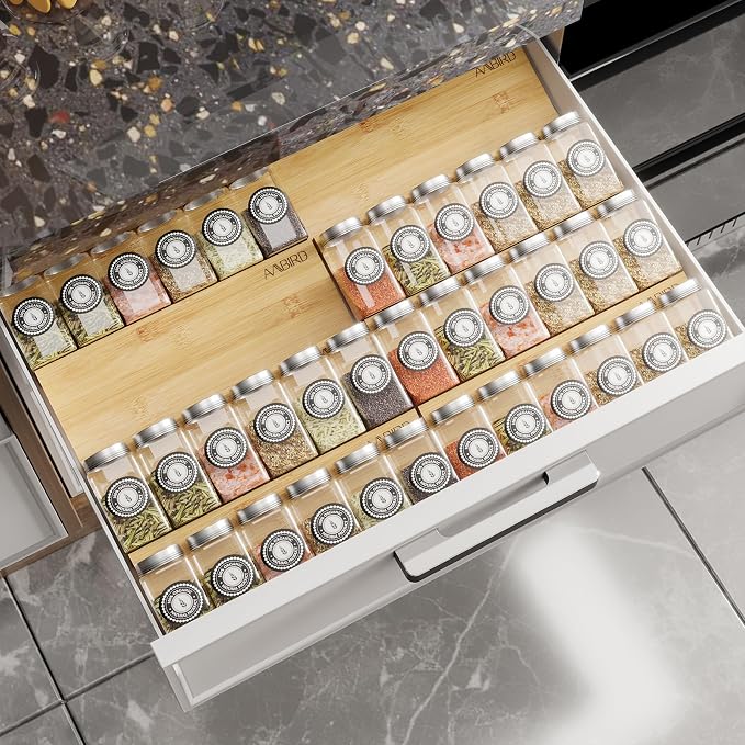 AMBIRD Bamboo Spice Drawer Organizer by AMBIRD