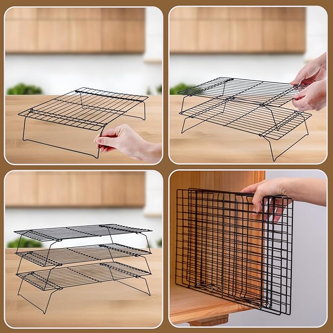 Cooling Rack for Baking 3 Tiers, Stainless Steel Baking Cooking Cooling Racks - Image 5