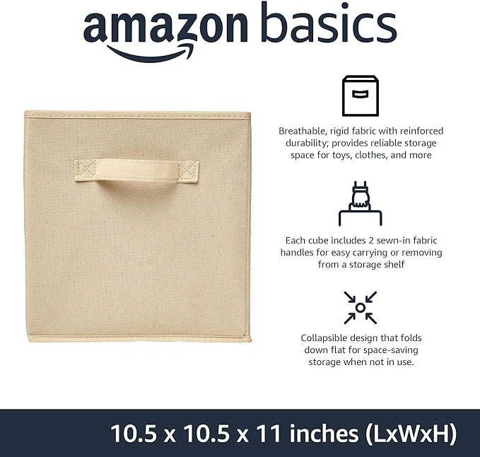 Amazon Basics Collapsible Fabric Storage Cubes Organizer - Image 2