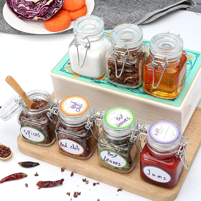 Small Glass Jars with Lids, 4 oz Spice Jars with Labels, Small Glass Containers - Image 8