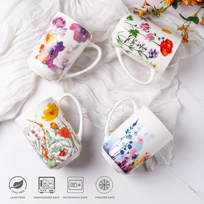 AmorArc Porcelain Tea Mug with Infuser and Lids, 18 Oz Coffee Cup Strainer with - Image 7