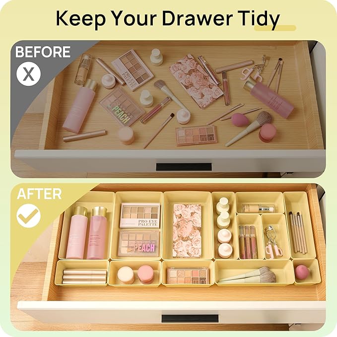 Vtopmart 25 PCS Plastic Drawer Organizers Set, 4-Size Versatile Bathroom and - Image 3