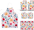 6 Pcs Kitchen Stuff Accessories, Kitchen Oven Mitts and Pot Holders Sets by Qchengsan