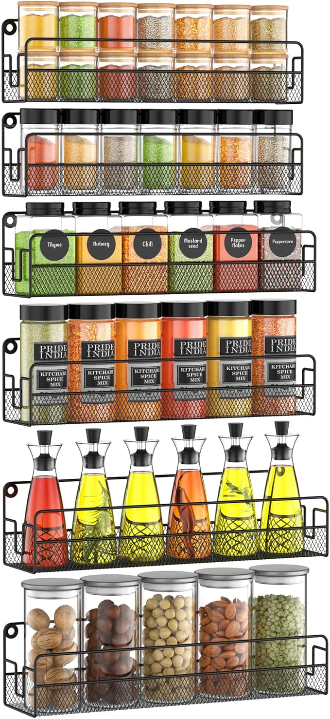 Wall Mounted Spice Rack Organizer, Pantry Door Organizer & Hanging Storage by Unknown