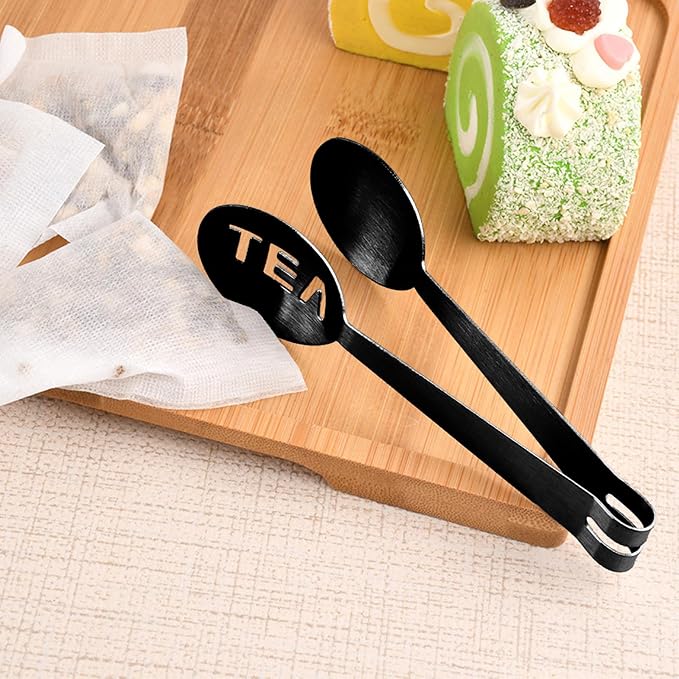 4Pcs Gray Tea Bag Squeezer, Stainless Steel Clip On Strainer, Tea Spoon Tongs - Image 2