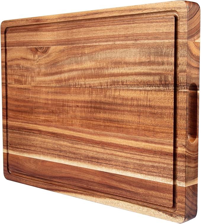 20 Inch Large Acacia Wood Cutting Board 1.5" Thick, Reversible Wooden Cutting by GAOMON