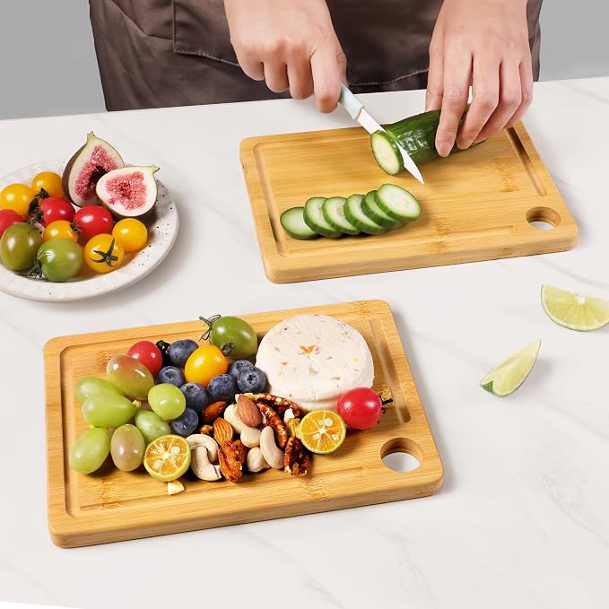2 Pack Small Bamboo Wood Cutting Board - Image 6