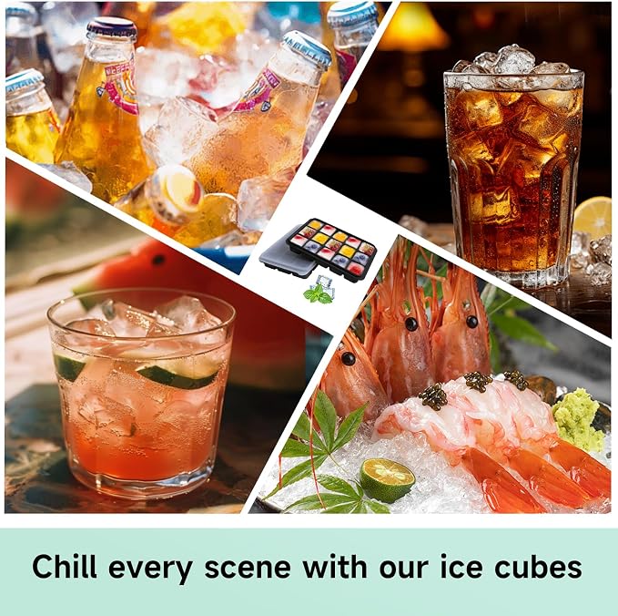 Tvmania Ice Cube Trays Set of 2, Easy Release 15 Flexible Silicone Ice Cube - Image 6