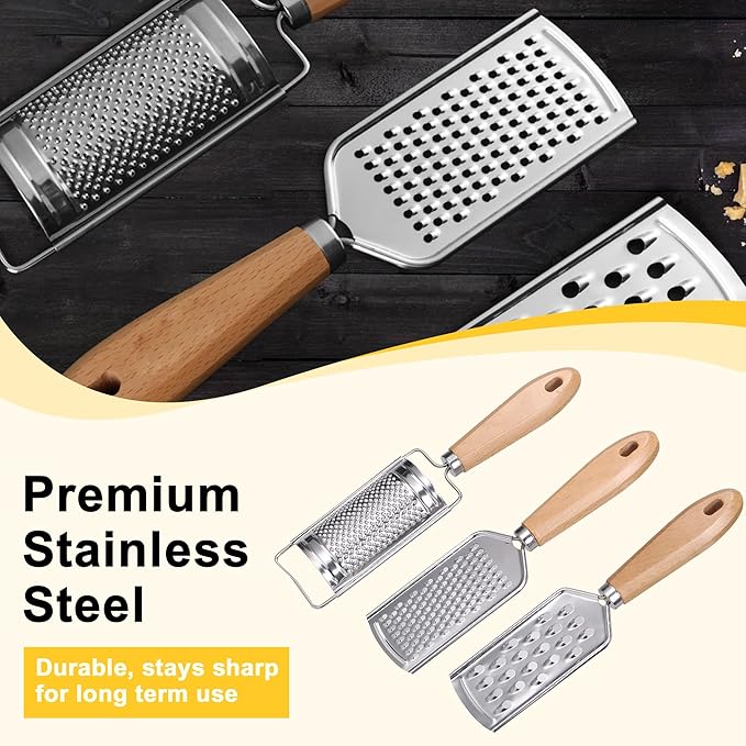 Handheld Cheese Graters with Cleaning Brush Stainless Steel Vegetable Grater - Image 5