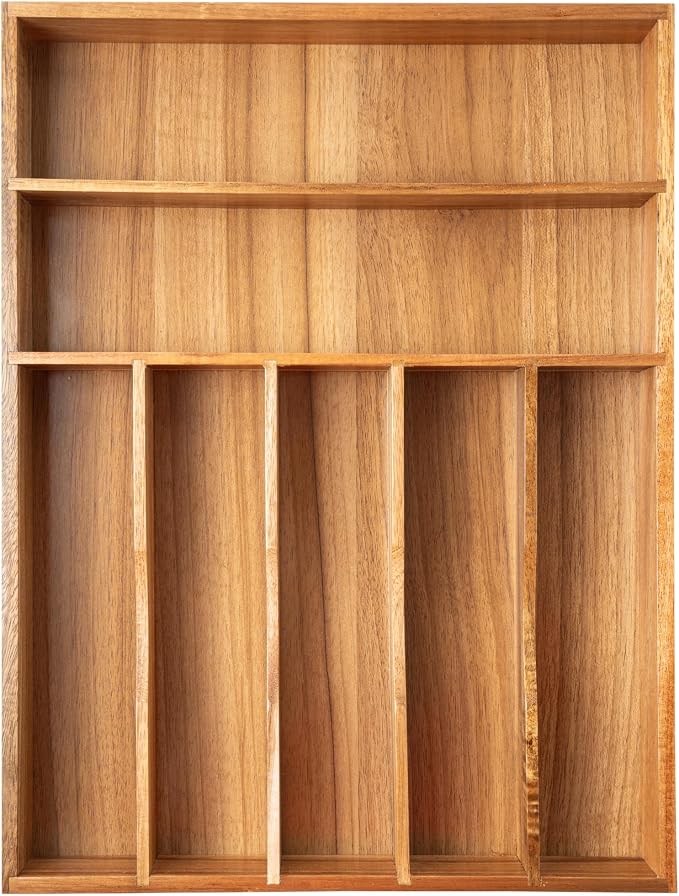 Besilord Silverware Organizer Kitchen Drawer Organizer Utensil Organizer Acacia by Besilord