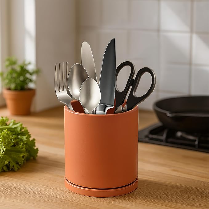 D'vine Dev 360° Rotating Utensil Holder – 5" Kitchen Utensil Crock - Image 6