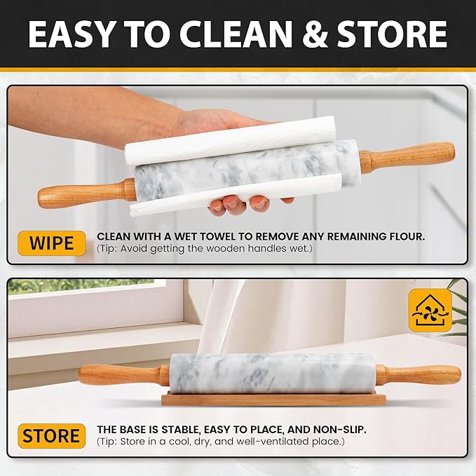 16.7 Inches Marble Rolling Pin for Baking - Image 6