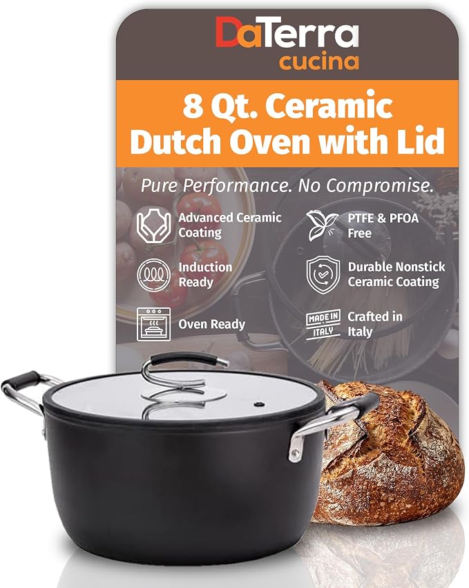 DaTerra Cucina – 8 Qt Nonstick Ceramic Dutch Oven by DaTerraCucina
