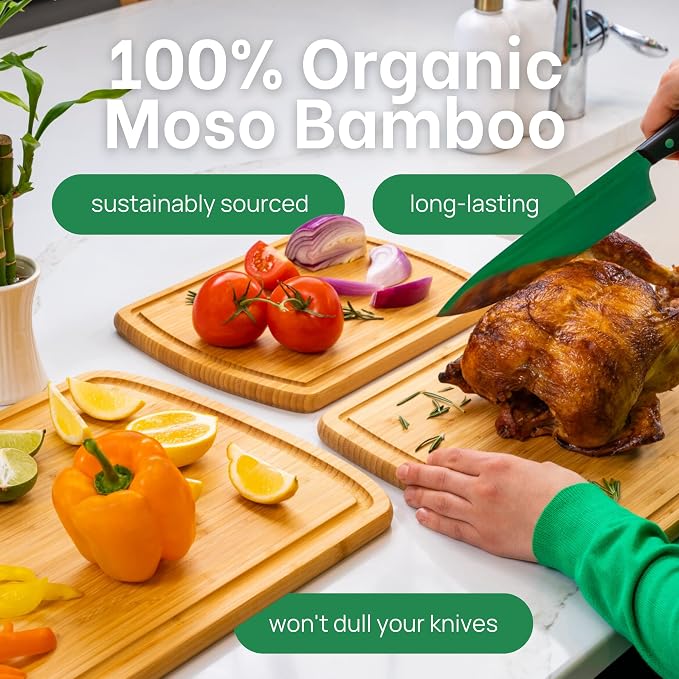 Greener Chef Luxury Wood Cutting Board 3-Piece Set - Image 2