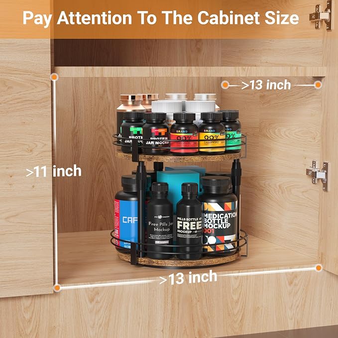 Across-Star Lazy-Susan-Organizer-Spice-Rack, Rotating Spice Organizer - Image 6
