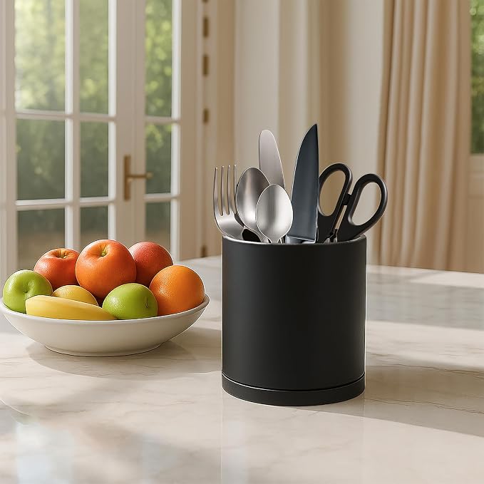 D'vine Dev 360° Rotating Utensil Holder – 5" Kitchen Utensil Crock - Image 3