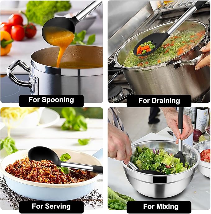 TeamFar Kitchen Utensils, for Frying Mixing Draining Turning, Healthy & - Image 4