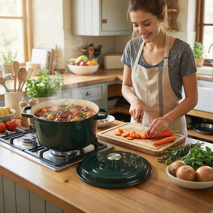 Miereirl 6.5 Quart Enameled Dutch Oven Pot - Image 2