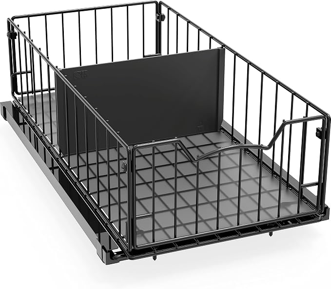 Simple Houseware Pull-Out Cabinet Sliding Basket Organizer, 17.2" D x 9.7" W x by SimpleHouseware