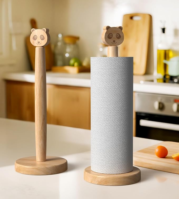 KitchLife Cute Wooden Paper Towel Holder Countertop - Image 6