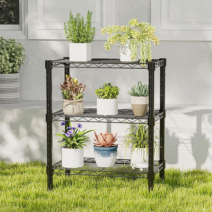 DUMOS 3-Tier Metal Wire Storage Shelves, Adjustable Standing Storage Rack Shelf - Image 7