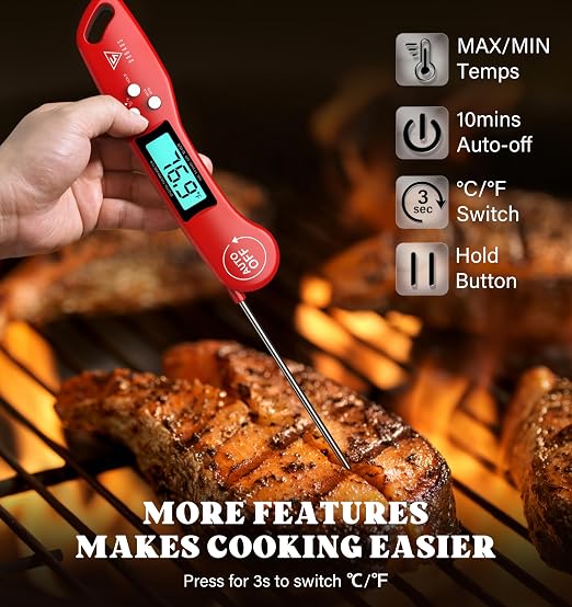 DOQAUS Digital Meat Thermometer, 2 Pack Instant Read Food Thermometer - Image 5