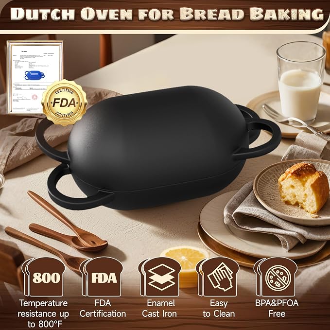 Enameled Cast Iron Oval Bread Oven - Image 5