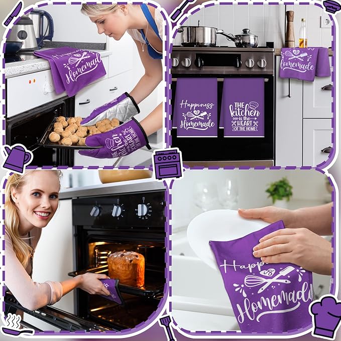 Sratte 6 Pcs Kitchen Decor Accessories Set Farmhouse Towels Pot Holders Oven - Image 5