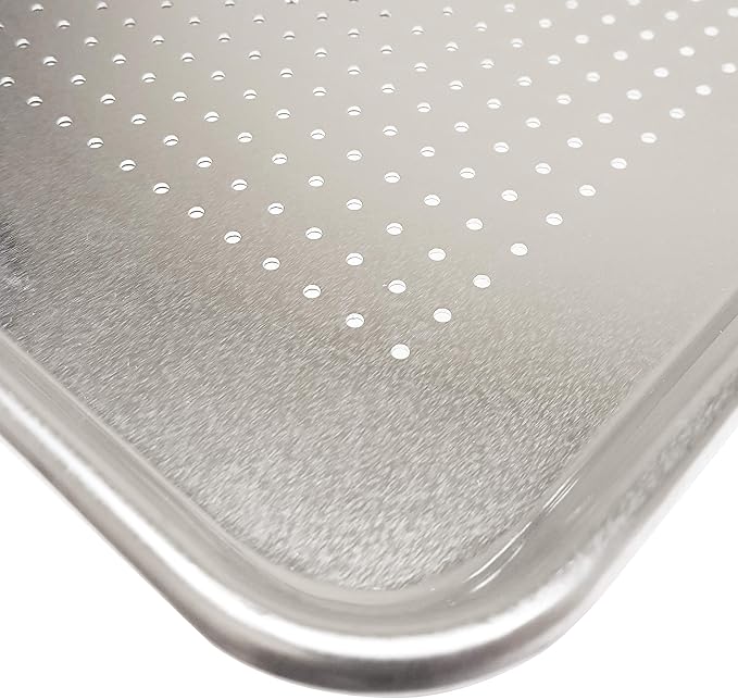 Excellante 18" X 13" Half Size Aluminum Sheet Pan, Perforated, Comes In Each - Image 3