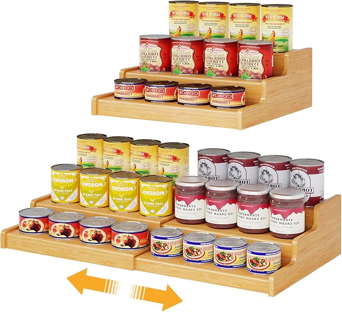 Expandable Bamboo Can Rack Organizer by NuoyuanShen