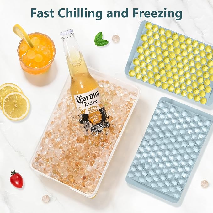 WIBIMEN Mini Ice Cube Trays, Small Tiny Round Pebble Crushed Nugget Ice Trays - Image 3