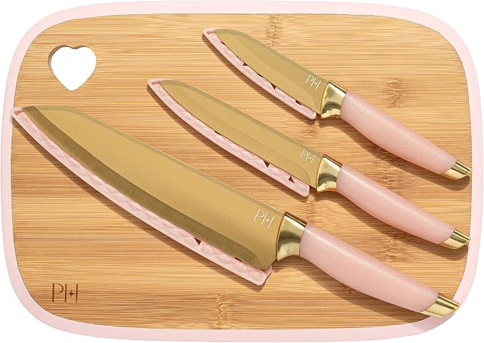 Paris Hilton Reversible Bamboo Cutting Board and Cutlery Set by TheWorldofParisHilton