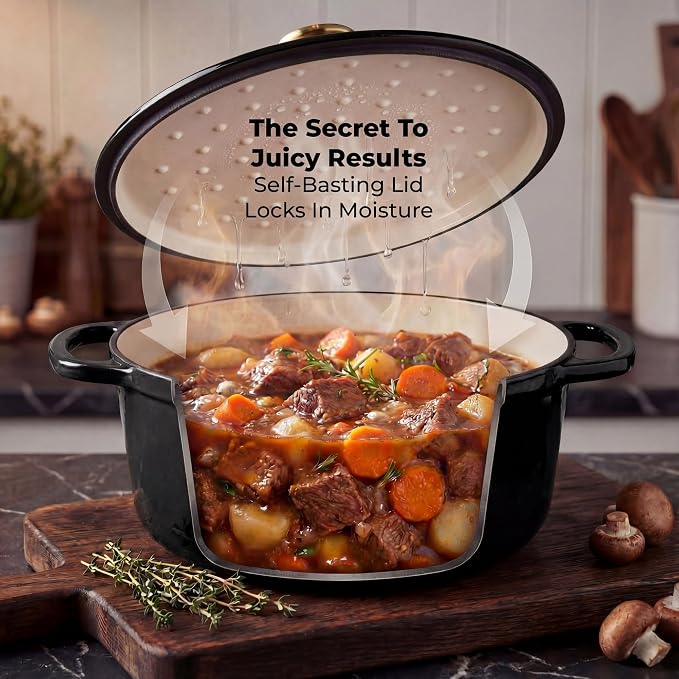 Zulay Kitchen 6.4 Quart Enameled Cast Iron Dutch Oven Pot - Image 4