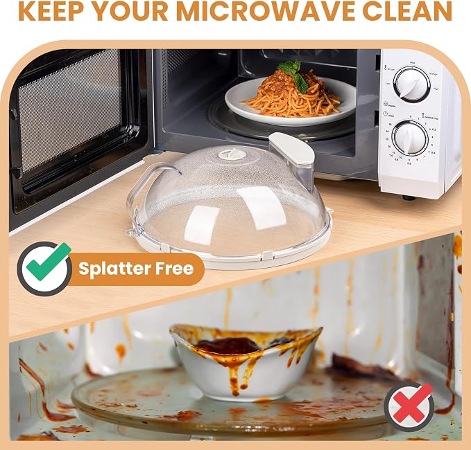 Gracenal Microwave Food Cover, 12 Inch Microwave Splatter Cover - Image 2