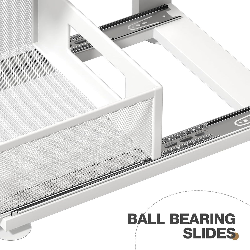 2 Pack Under Sink Organizer With Next-Gen Ball-Bearing Slides,2-Tier